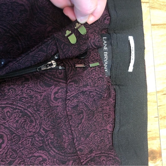 Lane Bryant The Allie Purple Paisley Stretch High Rise Dress Pants Plus Size 26R - Picture 7 of 11